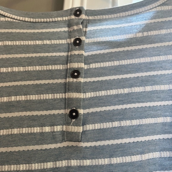 Loft Blue and White Midi/Knee Length Dress - Picture 4 of 5